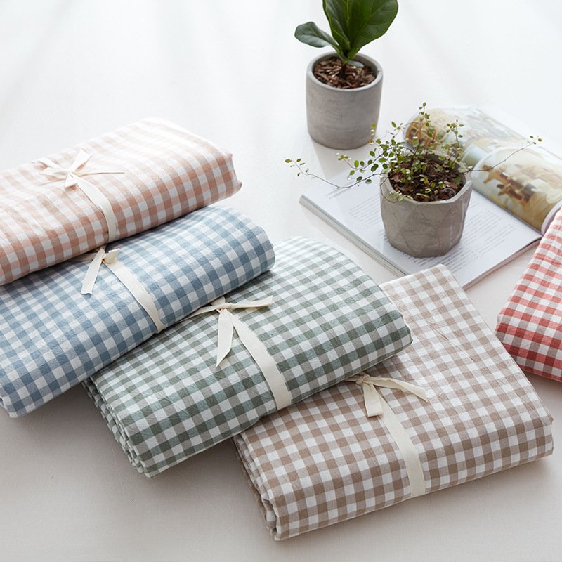 100% Pure Washed Cotton Solid Color Duvet Cover | Soft Breathable Single/Double Quilt Cover for Homestays & Students 16231485962 1803023337