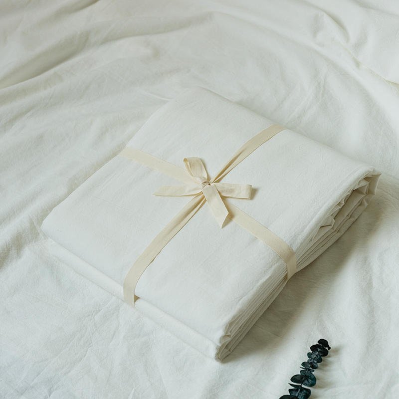 100% Pure Washed Cotton Solid Color Duvet Cover | Soft Breathable Single/Double Quilt Cover for Homestays & Students 16231605580 1803023337