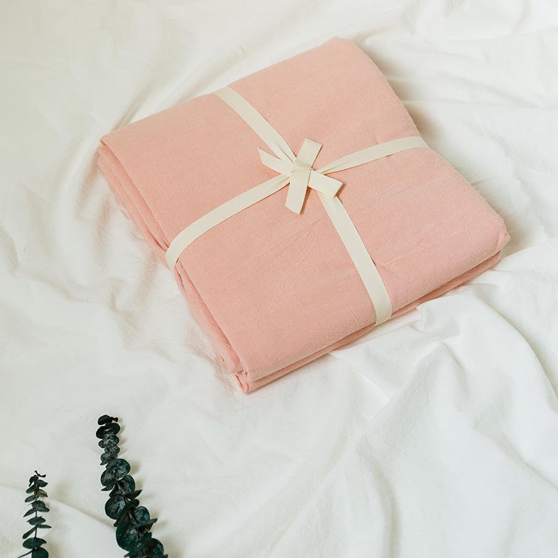 100% Pure Washed Cotton Solid Color Duvet Cover | Soft Breathable Single/Double Quilt Cover for Homestays & Students 16231614490 1803023337