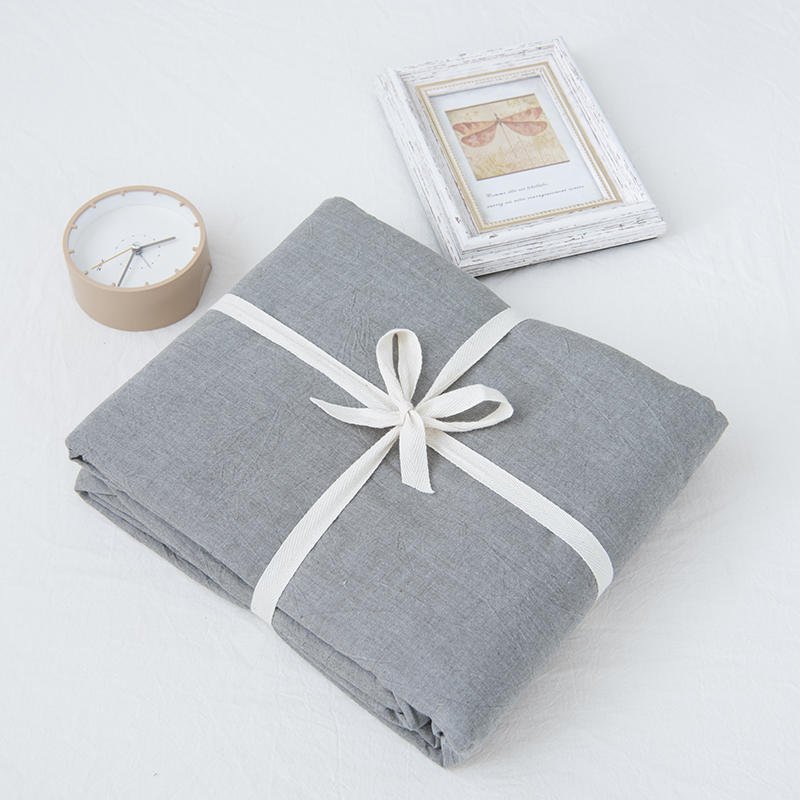100% Pure Washed Cotton Solid Color Duvet Cover | Soft Breathable Single/Double Quilt Cover for Homestays & Students 16231629279 1803023337