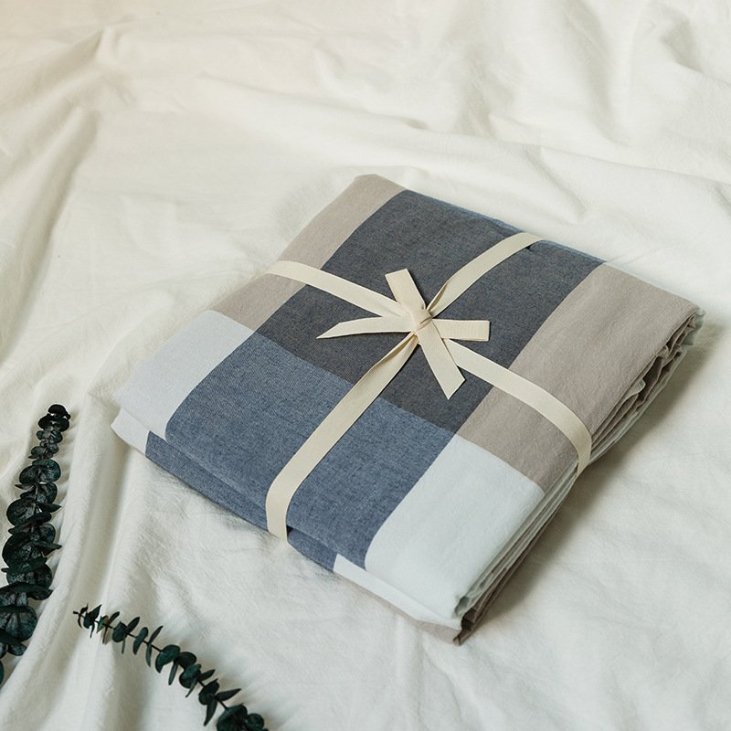 100% Pure Washed Cotton Solid Color Duvet Cover | Soft Breathable Single/Double Quilt Cover for Homestays & Students 16231635351 1803023337
