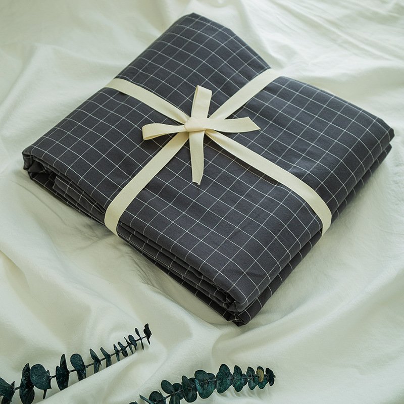 100% Pure Washed Cotton Solid Color Duvet Cover | Soft Breathable Single/Double Quilt Cover for Homestays & Students 16231656390 1803023337