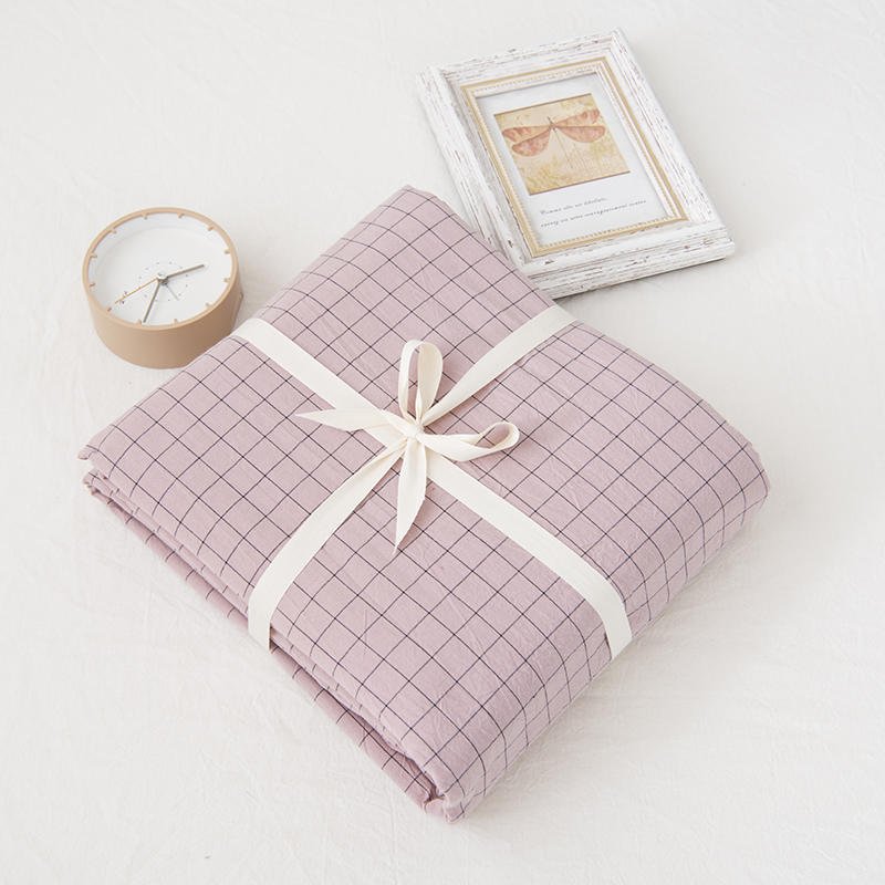 100% Pure Washed Cotton Solid Color Duvet Cover | Soft Breathable Single/Double Quilt Cover for Homestays & Students 16231662120 1803023337