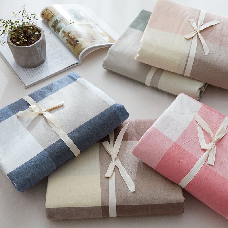 100% Pure Washed Cotton Solid Color Duvet Cover | Soft Breathable Single/Double Quilt Cover for Homestays & Students 16348892544 1803023337