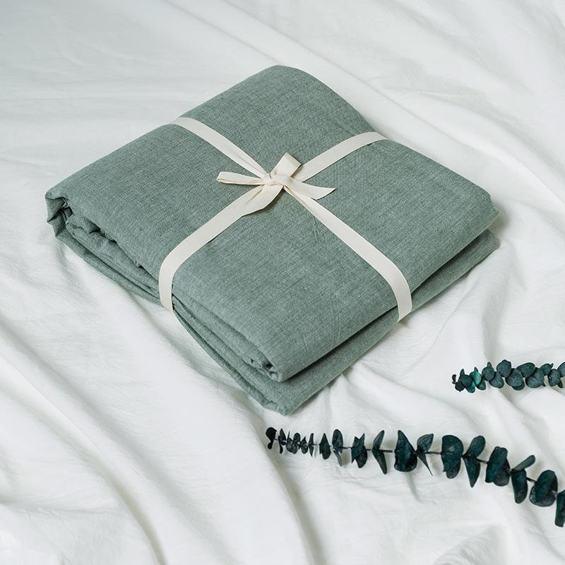 100% Pure Washed Cotton Solid Color Duvet Cover | Soft Breathable Single/Double Quilt Cover for Homestays & Students 16349009698 1803023337