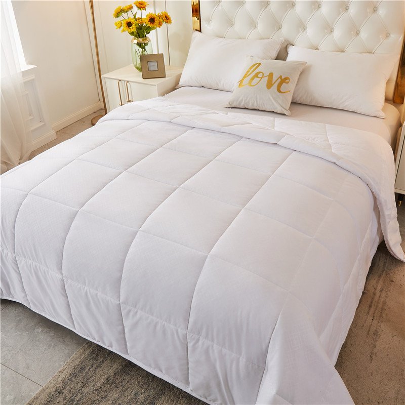 Hotel Quality Pure White Summer Quilt | Washable Lightweight All-Season Comforter Insert undefined